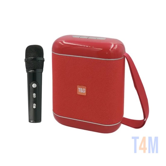 COLUNA PORTÁTIL WIRELESS TG-523K AUX/USB/CARTÃO DE MEMÓRIA VERMELHO